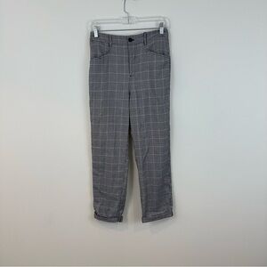 Urban Outfitters Black and Brown Plaid Rolled Hem Trouser Pants Size 6